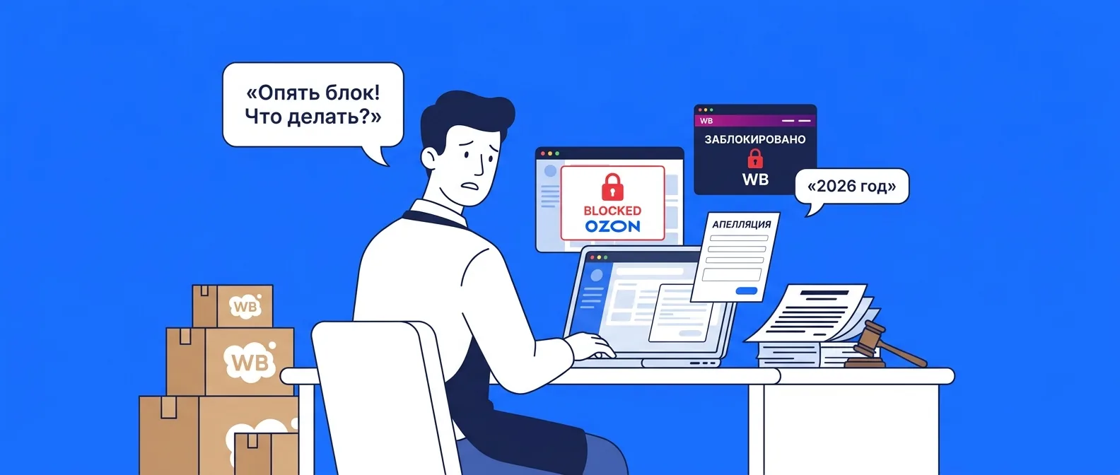 Что делать, если Ozon или Wildberries заблокировал кабинет продавца в 2026 году
