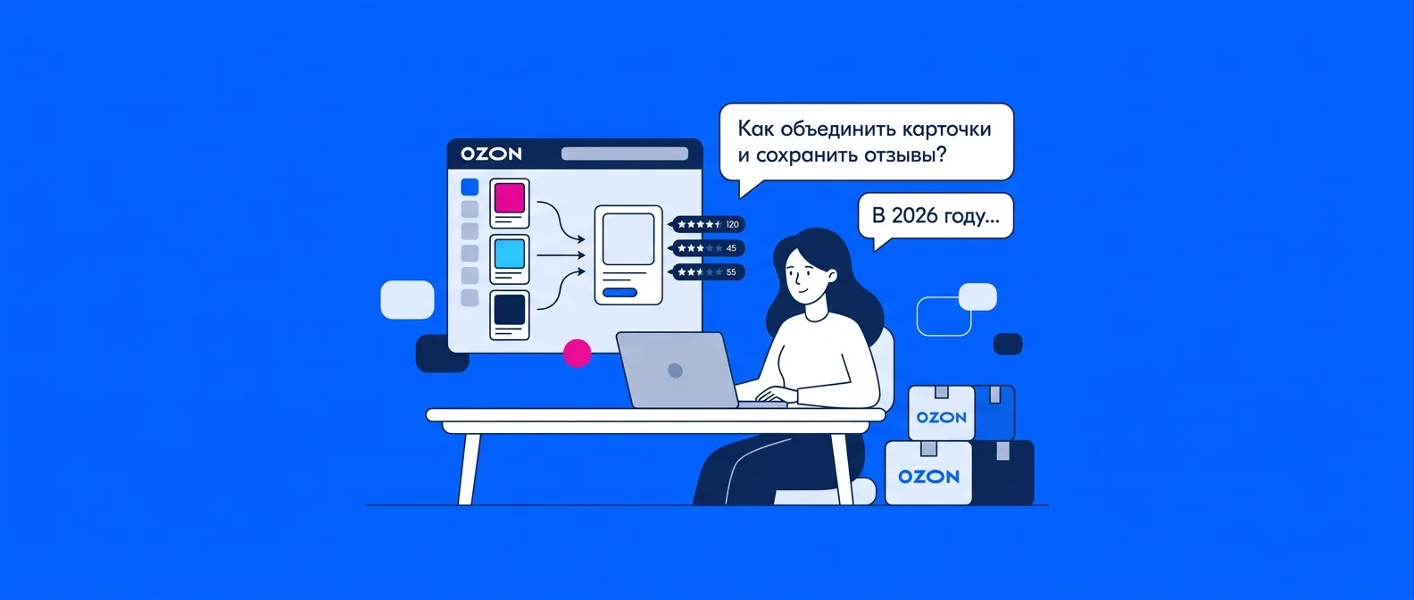 Как объединить карточки товаров на Ozon и что будет с отзывами в 2026 году