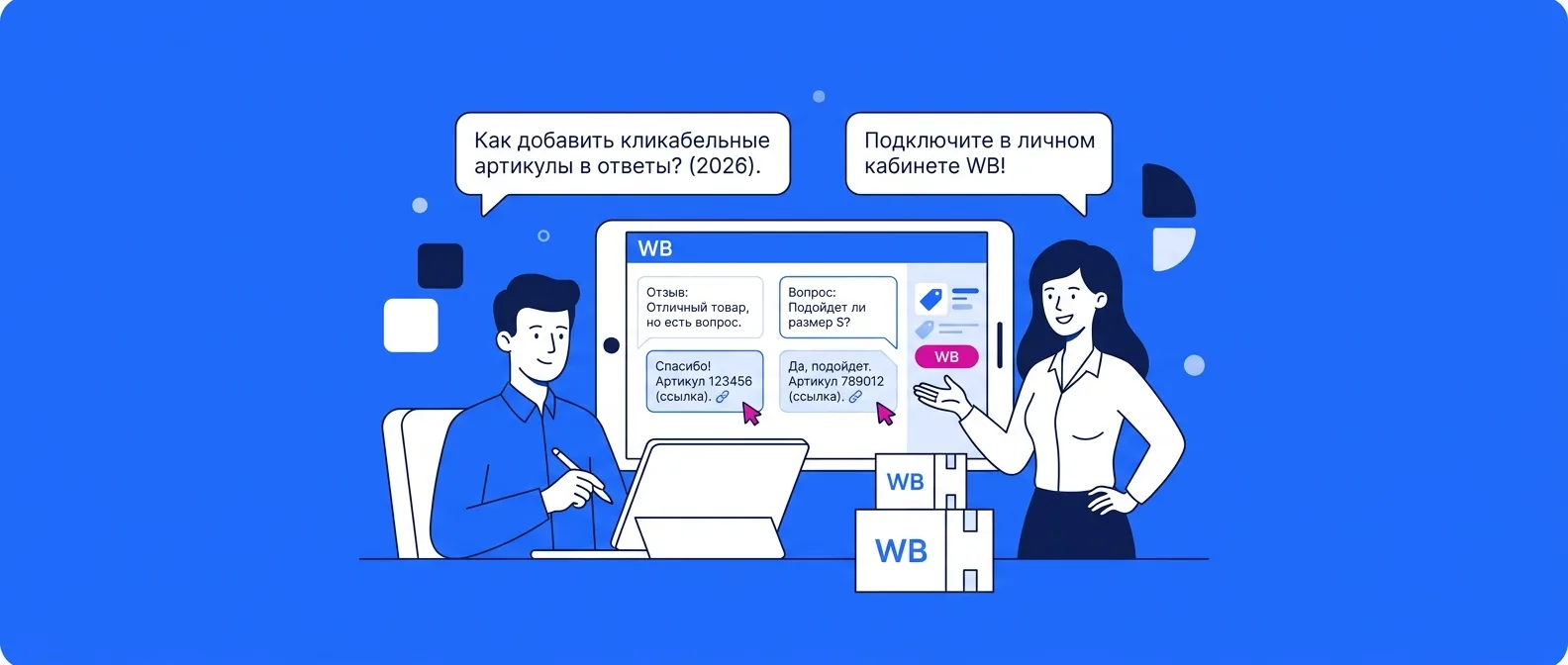 Кликабельные артикулы в ответах на отзывы и вопросы Wildberries в 2026 году: как подключить и сколько стоит