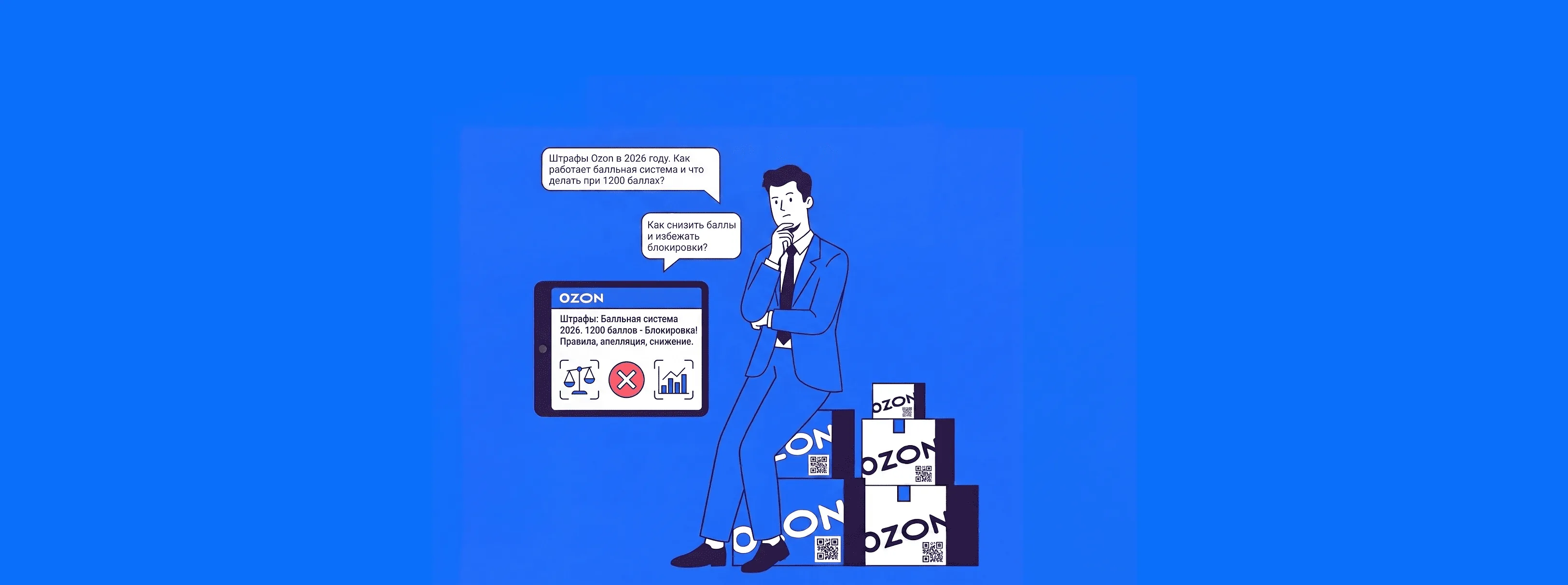 Штрафы Ozon в 2026 году. Как работает балльная система и что делать при 1200 баллах