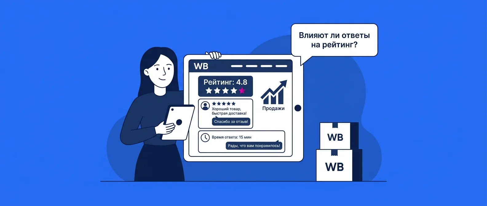 Влияют ли ответы на отзывы на рейтинг товара и продажи на Wildberries в 2026 году